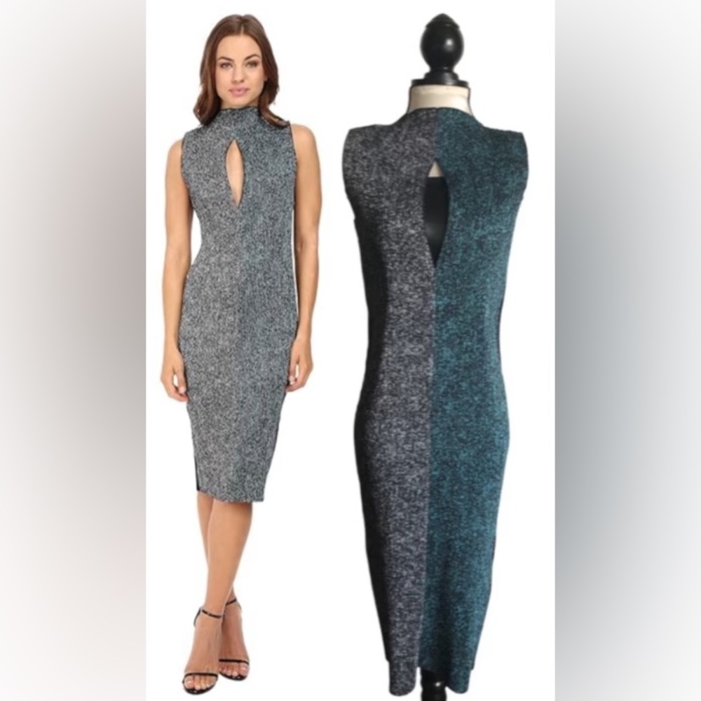 KITTY JOSEPH Crystal Slit Crepe MIDI Dress Made in UK Size M